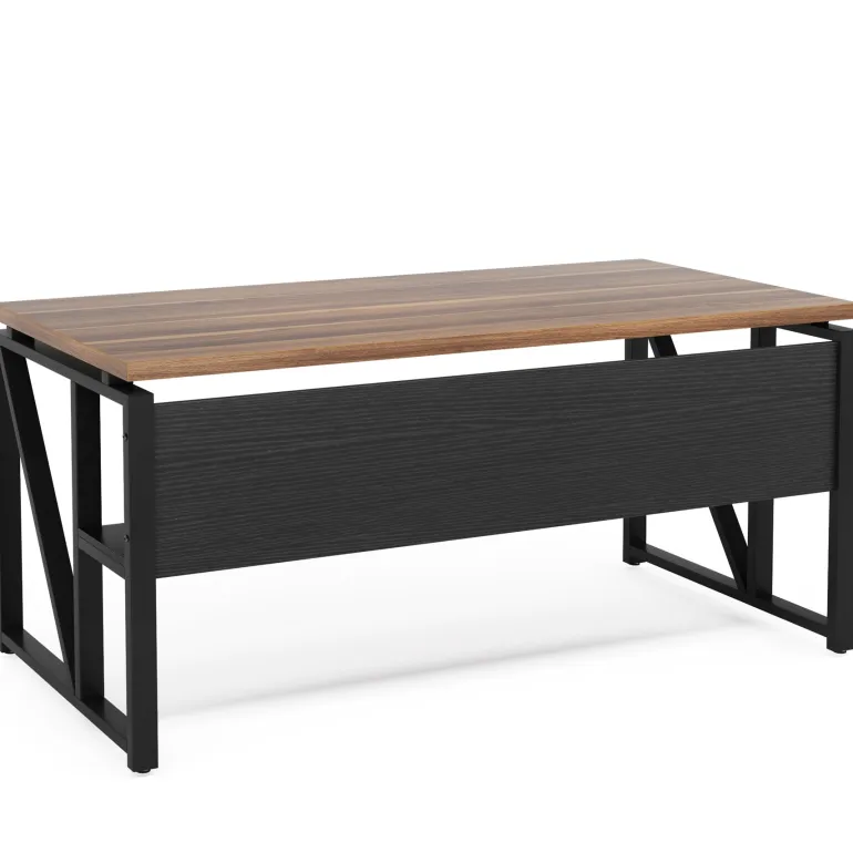 Hot Tribesigns 55" /63" Computer Desk Writing Table with Bottom Storage Shelf