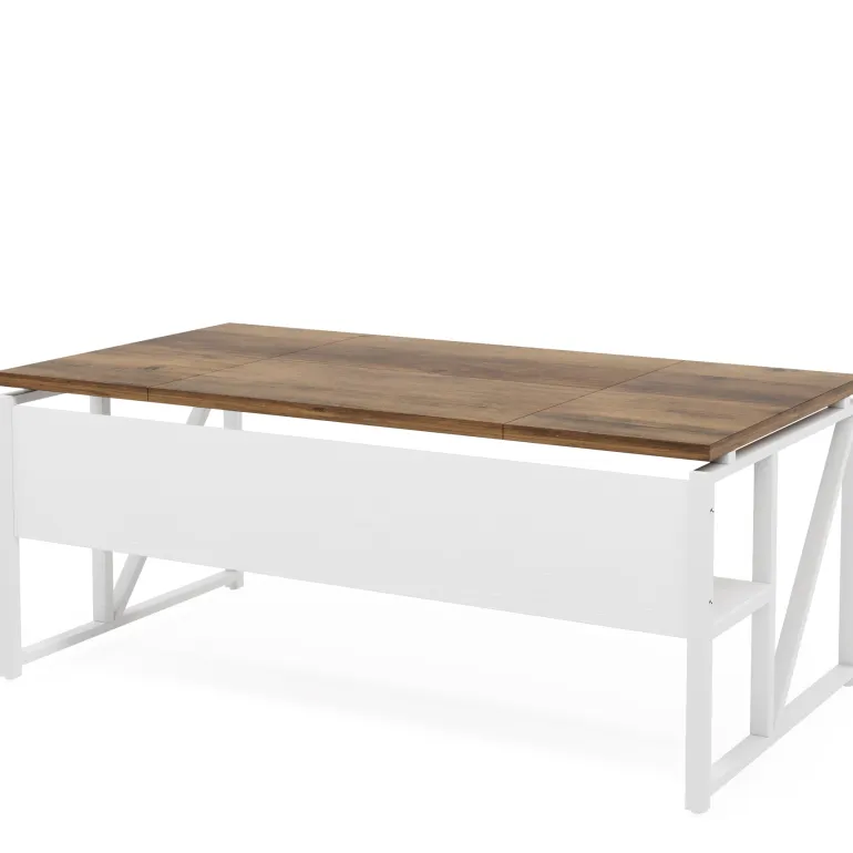 Hot Tribesigns 55" /63" Computer Desk Writing Table with Bottom Storage Shelf