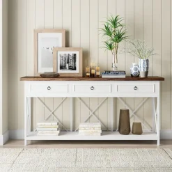 Sale Tribesigns 3 - Drawer Console Table, 70.8