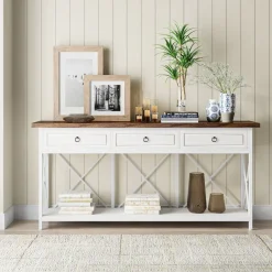 Sale Tribesigns 3 - Drawer Console Table, 70.8