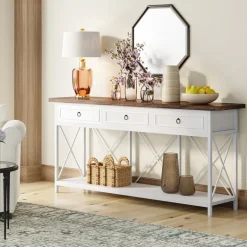Sale Tribesigns 3 - Drawer Console Table, 70.8