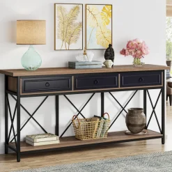 Sale Tribesigns 3 - Drawer Console Table, 70.8