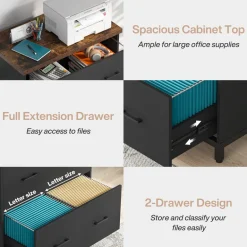 Store Tribesigns 2 - Drawer File Cabinet, Lateral Filing Cabinet Printer Stand