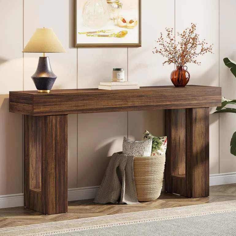 Hot Tribesigns 63 - Inch Console Table, Farmhouse Wooden Sofa Table Entryway Table