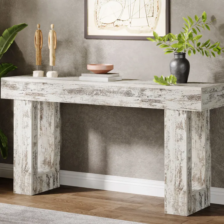 Hot Tribesigns 63 - Inch Console Table, Farmhouse Wooden Sofa Table Entryway Table