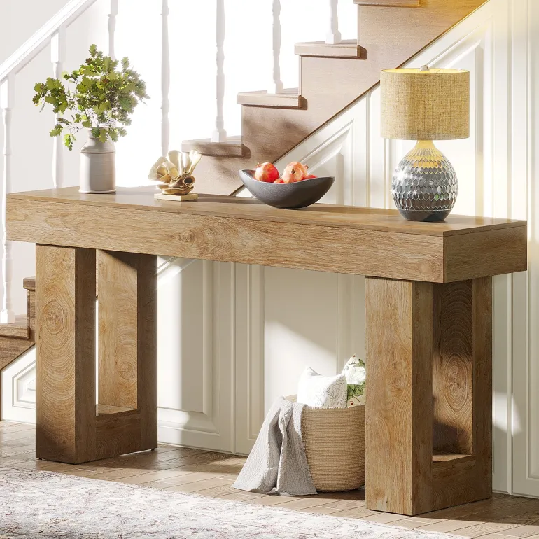 Hot Tribesigns 63 - Inch Console Table, Farmhouse Wooden Sofa Table Entryway Table