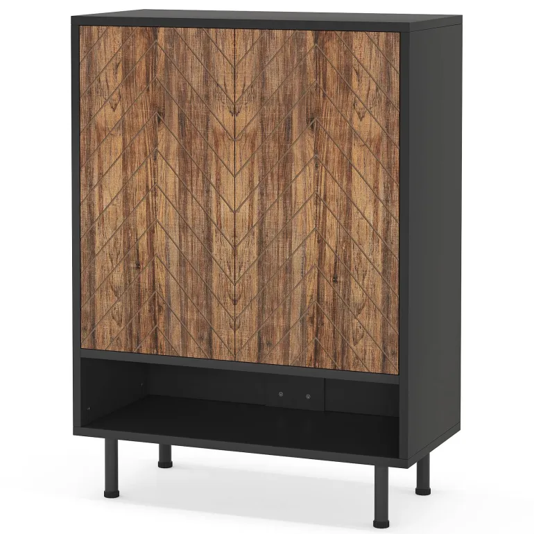 New Tribesigns 18 - Pair Shoe Cabinet, 6 - Tier Shoe Rack Organizer Cabinet with Door