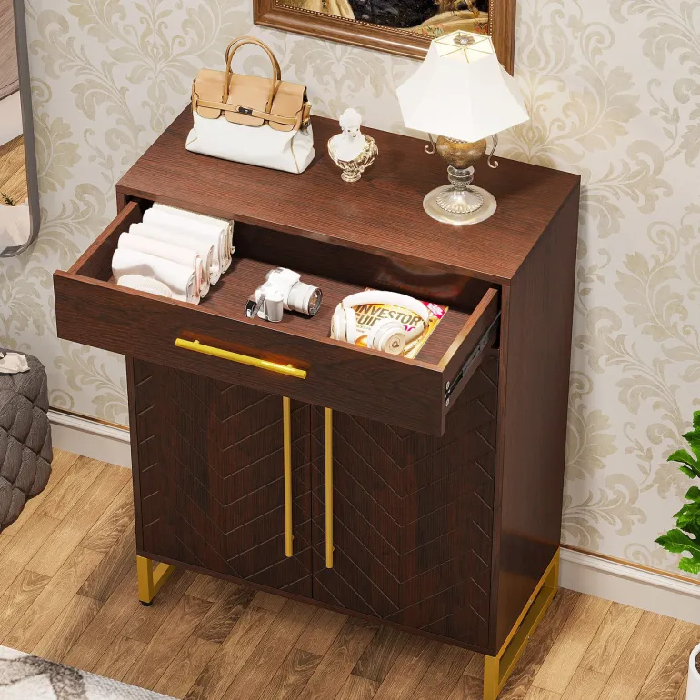 Shop Tribesigns 20 - Pair Shoe Cabinet Organizer with Drawer & Adjustable Shelves