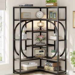 Cheap Tribesigns 7 - Shelf Corner Bookshelf, L - Shaped Bookcase Display Rack