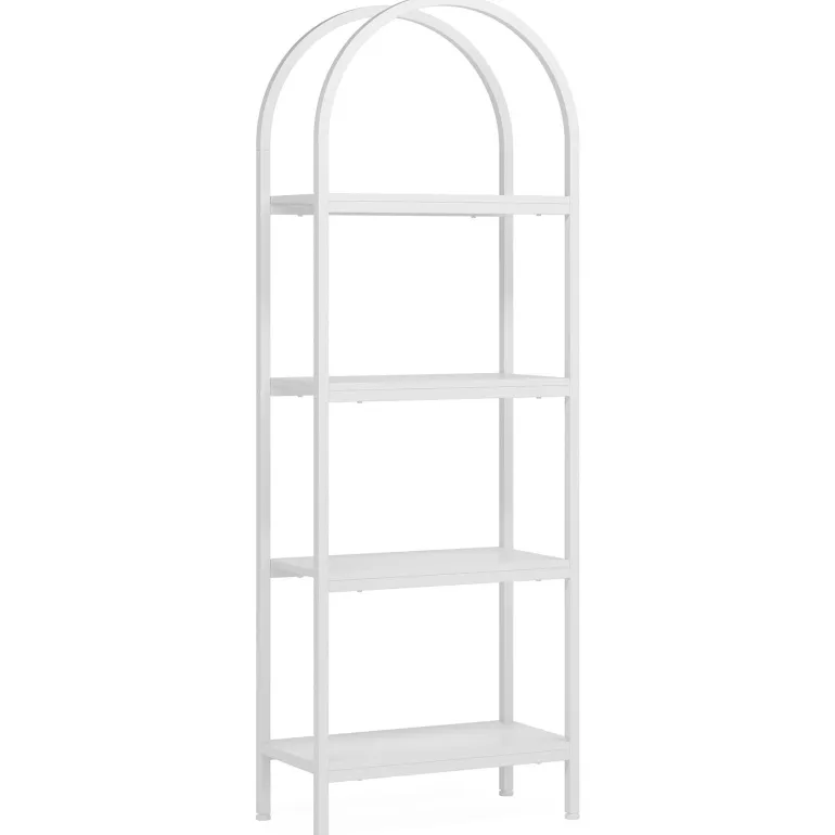 Cheap Tribesigns 4 - Tier / 5 - Tier Bookshelf, Arched Bookcase Display Rack with Storage Shelves