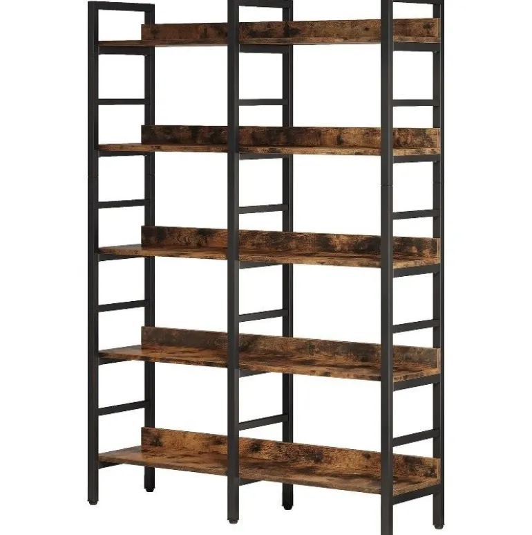 Shop Tribesigns 5 - Tier Bookshelf, Double Wide Bookcase Storage Shelves Unit