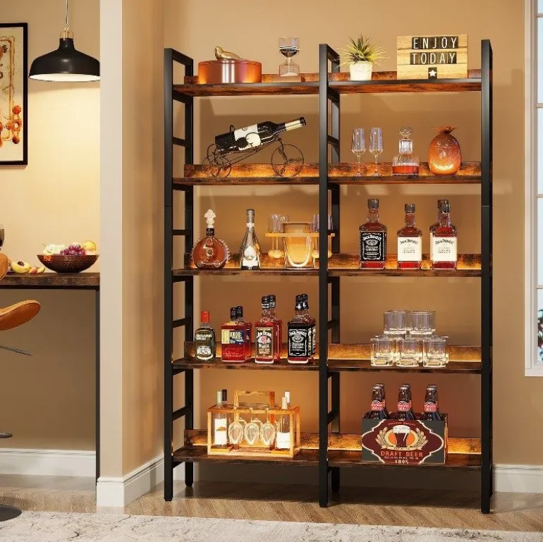 Shop Tribesigns 5 - Tier Bookshelf, Double Wide Bookcase Storage Shelves Unit