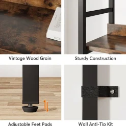 Shop Tribesigns 5 - Tier Bookshelf, Double Wide Bookcase Storage Shelves Unit