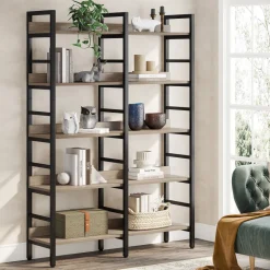 Shop Tribesigns 5 - Tier Bookshelf, Double Wide Bookcase Storage Shelves Unit