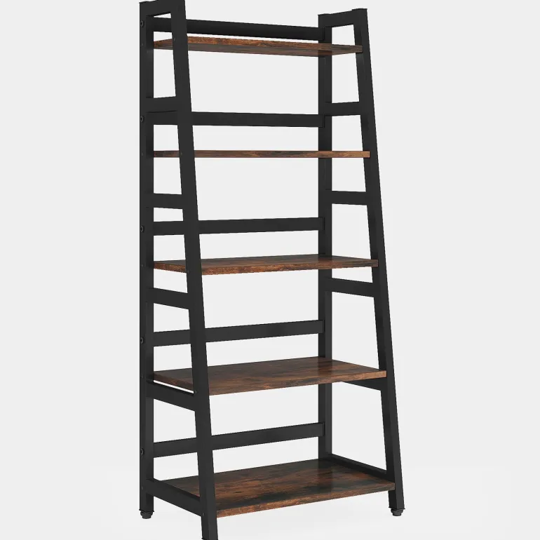 Best Sale Tribesigns 5 - Tier Bookshelf, Ladder Bookcase Etagere Storage Shelf