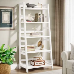Best Sale Tribesigns 5 - Tier Bookshelf, Ladder Bookcase Etagere Storage Shelf