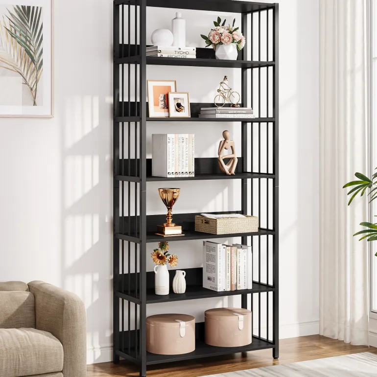 Sale Tribesigns 6 - Tier Bookshelf, Vintage Storage Display Rack With Open Shelves