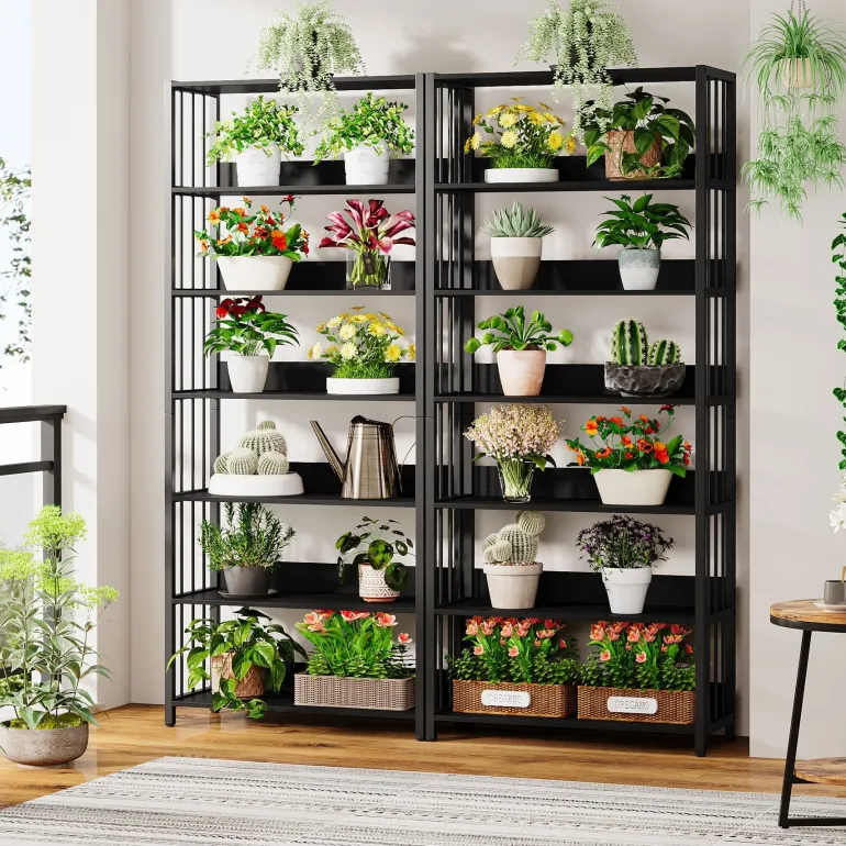 Sale Tribesigns 6 - Tier Bookshelf, Vintage Storage Display Rack With Open Shelves