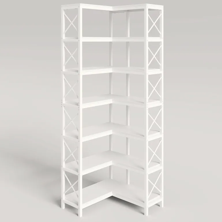 Best Sale Tribesigns 7 - Tier Corner Bookshelf Corner Bookcase Storage Display Rack