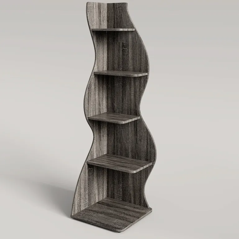 Best Sale Tribesigns 5 - Tier Corner Shelf, Modern Wall Corner Bookshelf Bookcase