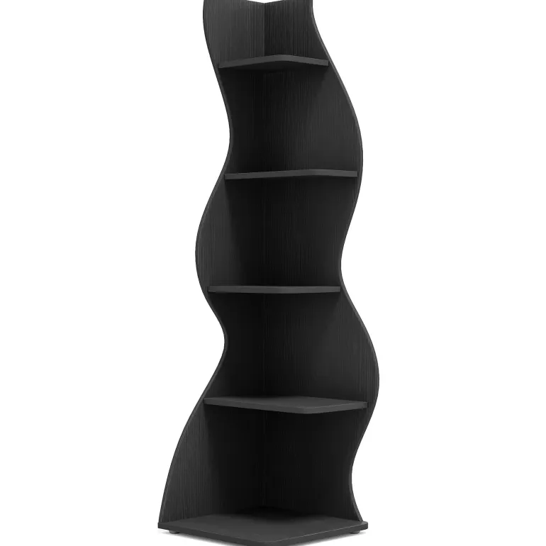 Best Sale Tribesigns 5 - Tier Corner Shelf, Modern Wall Corner Bookshelf Bookcase