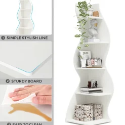 Best Sale Tribesigns 5 - Tier Corner Shelf, Modern Wall Corner Bookshelf Bookcase