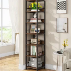Hot Tribesigns 6 - Tier Corner Shelf, Narrow Etagere Bookshelf Storage Rack