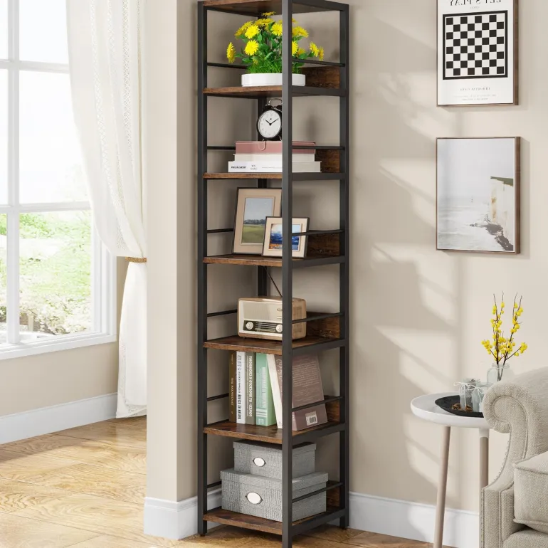 Hot Tribesigns 6 - Tier Corner Shelf, Narrow Etagere Bookshelf Storage Rack