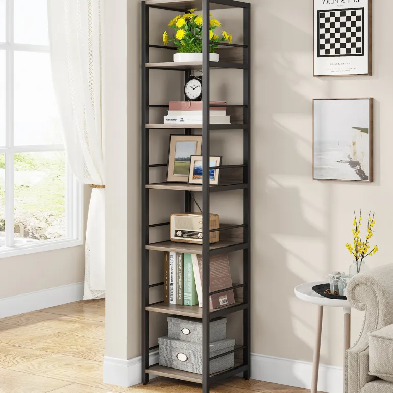 Hot Tribesigns 6 - Tier Corner Shelf, Narrow Etagere Bookshelf Storage Rack