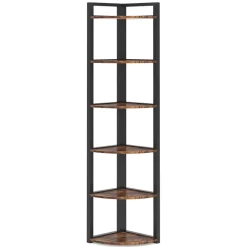 Sale Tribesigns 6 - Tier Corner Shelf, Small Corner Bookshelf Storage Rack