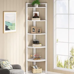 Sale Tribesigns 6 - Tier Corner Shelf, Small Corner Bookshelf Storage Rack