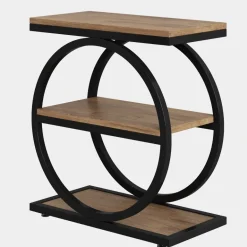 Best Tribesigns 3 - Tier End Table, Industrial Sofa Side Table with Round Metal Frame