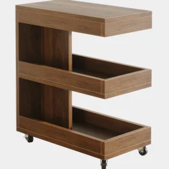 Clearance Tribesigns 3 - Tier End Table, Rolling Side Table Sofa Snack Table With Storage