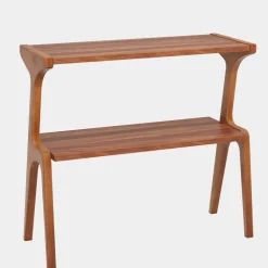 Store Tribesigns 2 - Tier End Table, Slim Sofa Side Table with Storage Shelf
