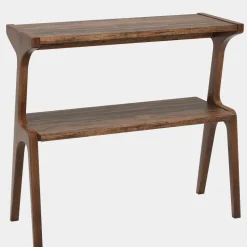 Store Tribesigns 2 - Tier End Table, Slim Sofa Side Table with Storage Shelf