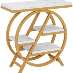 Clearance Tribesigns 4 - Tier End Table, Small Side Table Snack Table with Storage Shelves