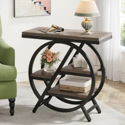 Clearance Tribesigns 4 - Tier End Table, Small Side Table Snack Table with Storage Shelves