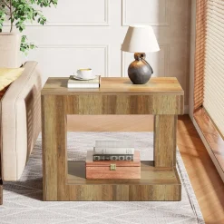 Shop Tribesigns 2 - Tier End Table, Small Sofa Side Table With Open Storage Shelf