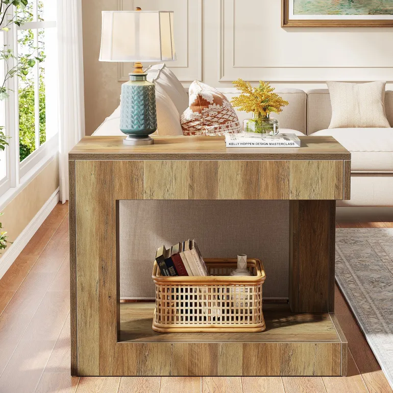 Shop Tribesigns 2 - Tier End Table, Small Sofa Side Table With Open Storage Shelf