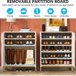 Online Tribesigns 5 - Tier Shoe Cabinet, 20 Pairs Entryway Shoe Racks Organizer with Shelves