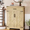 Clearance Tribesigns 5 - Tier Shoe Cabinet, Farmhouse Shoe Racks Entryway Storage Organizer