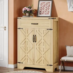 Clearance Tribesigns 5 - Tier Shoe Cabinet, Farmhouse Shoe Racks Entryway Storage Organizer