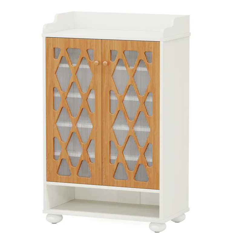 Clearance Tribesigns 7 - Tier Shoe Cabinet, Modern Wood Shoe Rack With Adjustable Shelves