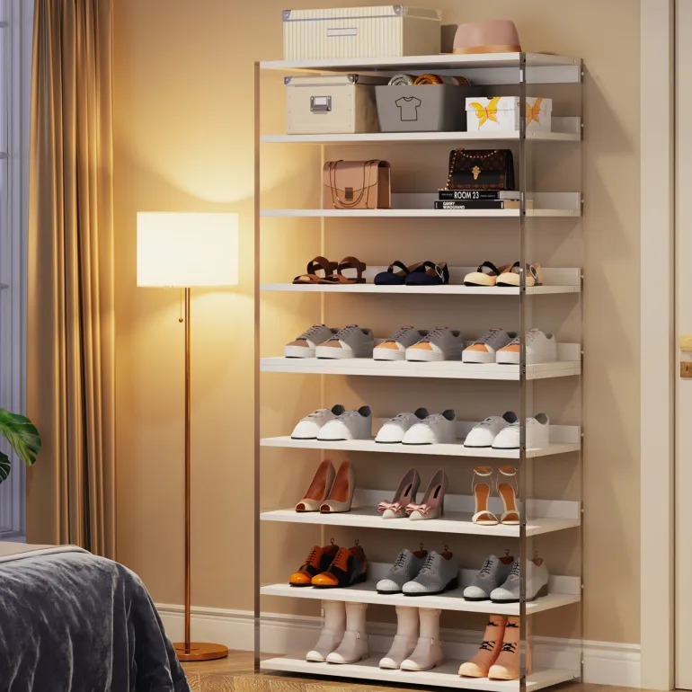 Discount Tribesigns 8 - Tier Shoe Rack, 32 Pair Modern Shoe Storage Cabinet