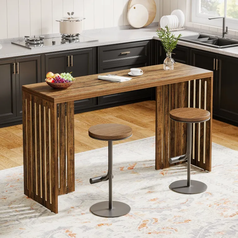 New Tribesigns 63" Bar Table, Rectangular High Top Kitchen & Dining Table(Only Table)