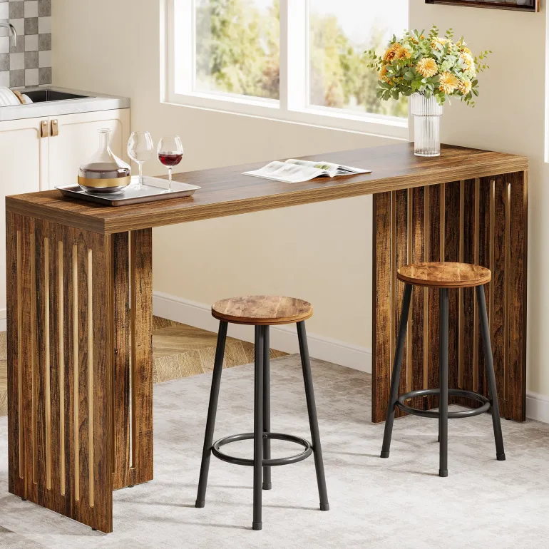 New Tribesigns 63" Bar Table, Rectangular High Top Kitchen & Dining Table(Only Table)