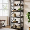 Discount Tribesigns 67" Book Shelf, 5 - Tier Bookcase Storage Organizer with Open Shelves