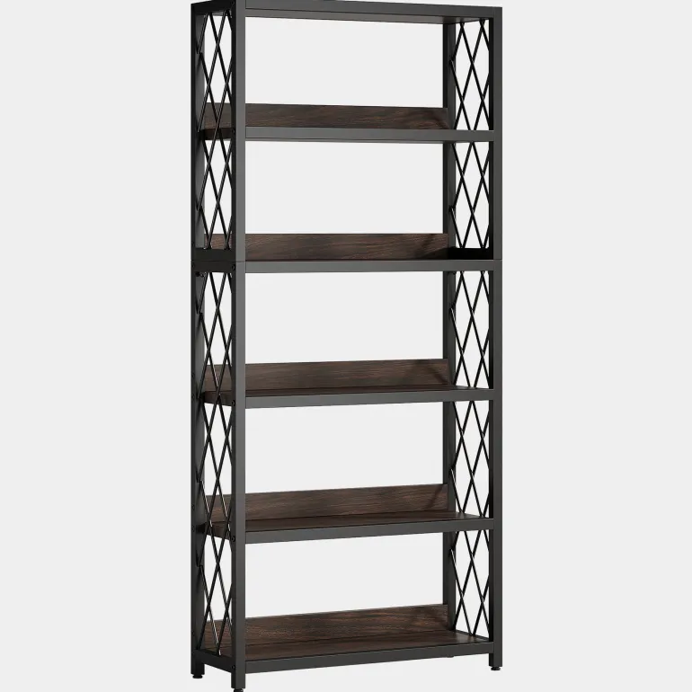 Discount Tribesigns 67" Book Shelf, 5 - Tier Bookcase Storage Organizer with Open Shelves