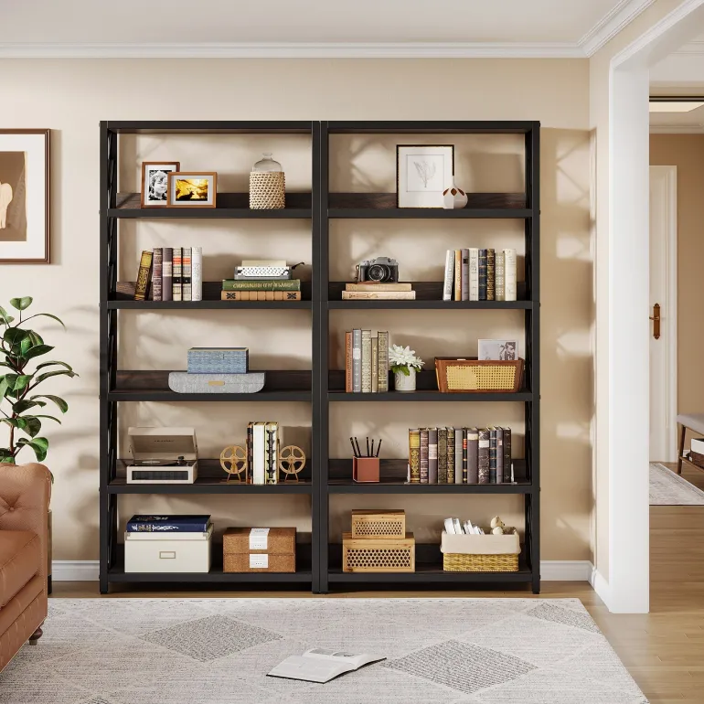 Discount Tribesigns 67" Book Shelf, 5 - Tier Bookcase Storage Organizer with Open Shelves