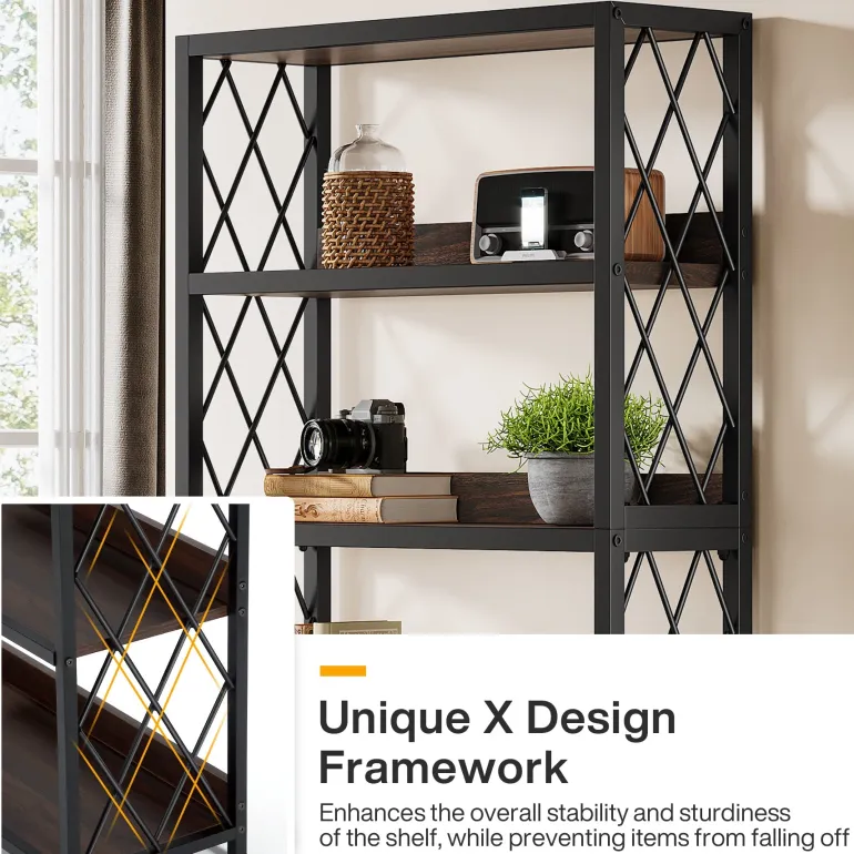 Discount Tribesigns 67" Book Shelf, 5 - Tier Bookcase Storage Organizer with Open Shelves
